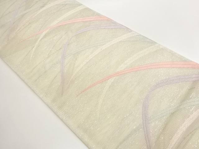 JAPANESE FUKURO OBI FOR SUMMER / KARA-ORI / WOVEN PLANTS